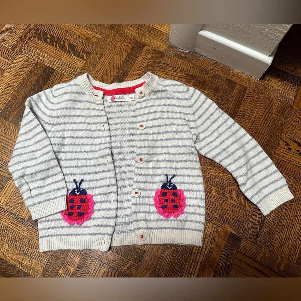 Mini Boden ladybug cardigan
